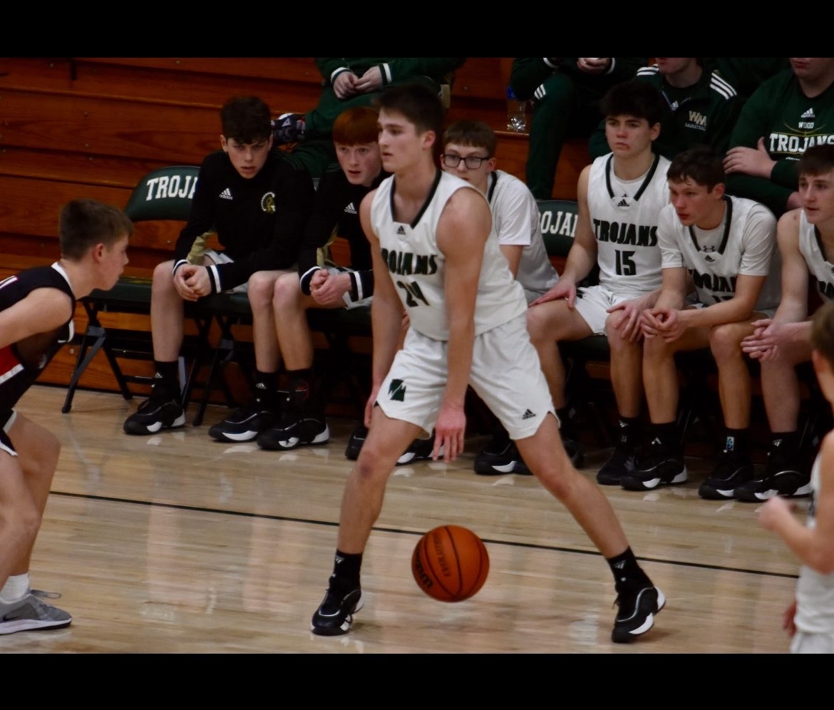 Houston Schoonover playing basketball
